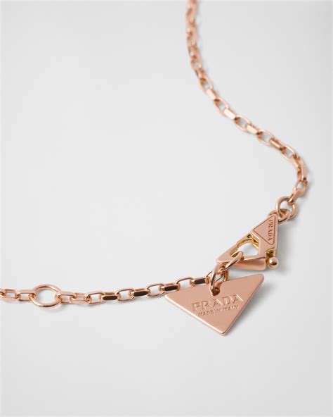 prezzo collana prada|Collana Eternal Gold in oro rosa con triangolo pendente nano.